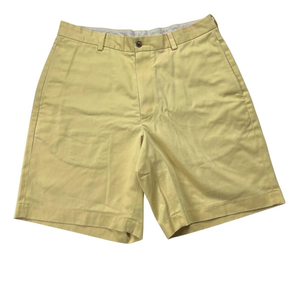 Brooks Brothers Shorts Yellow Chino Advantage Short Flat Front‎ Mens 33